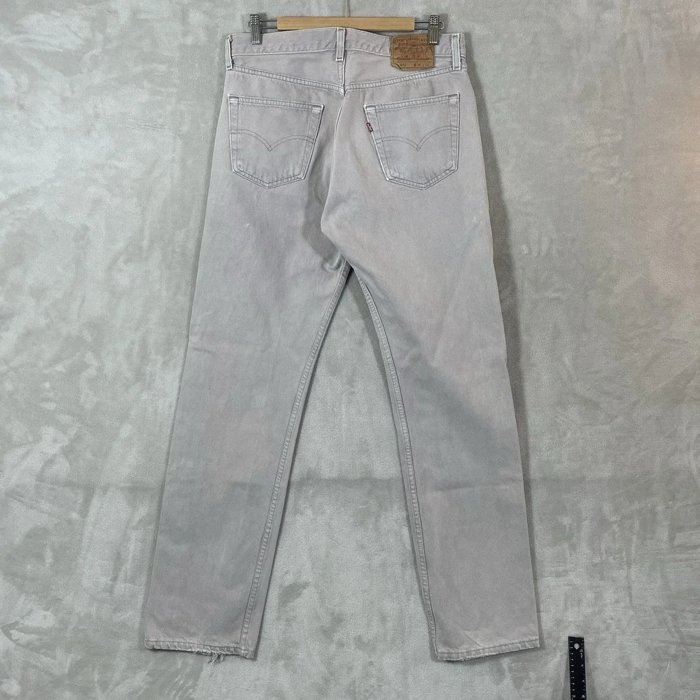 VTG Levi's 501 0648 Light Gray Denim Jeans Made in USA Men's 34x34 (fit 33x33)